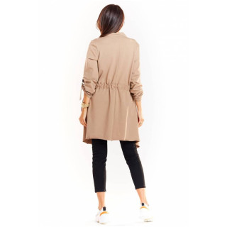 Bež modni ženski pulover z okrasno vrvico