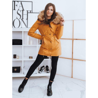 Rumena ženska parka 2 v 1 s kapuco