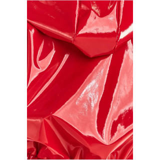 Rdeča ženska jakna iz vinila za jesen