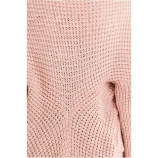 Rožnata dolga jopica brez zapenjanja za ženske