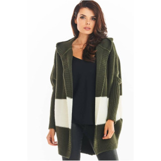 Kaki jesenska jopica s kapuco za ženske