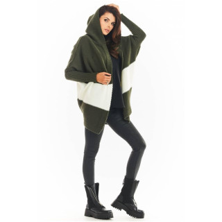 Kaki jesenska jopica s kapuco za ženske