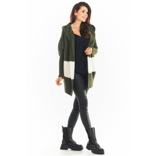 Kaki jesenska jopica s kapuco za ženske