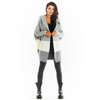 Ženska siva jesenska jopica s kapuco