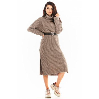 Bež ženski pulover z ovratnikom
