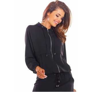 Športni ženski kompleti črne barve s prostim krojem