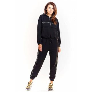 Ženski modni set s črnim bleščečim pasom