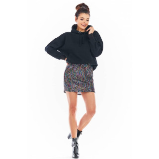 Barvito mini krilo z bleščicami za ženske