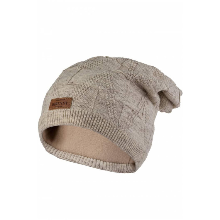 Ženska modna zimska kapa v bež barvi