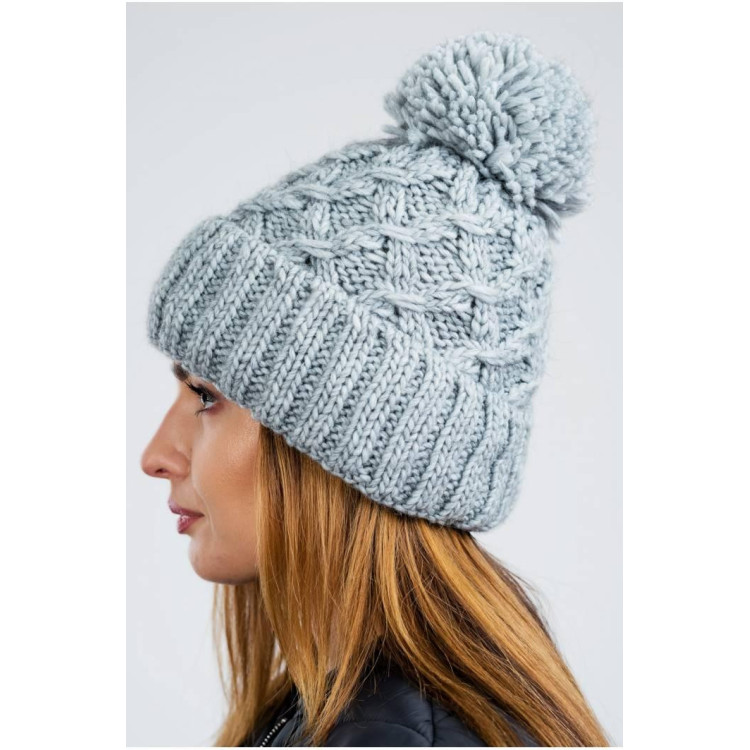 Siva topla zimska kapa za ženske