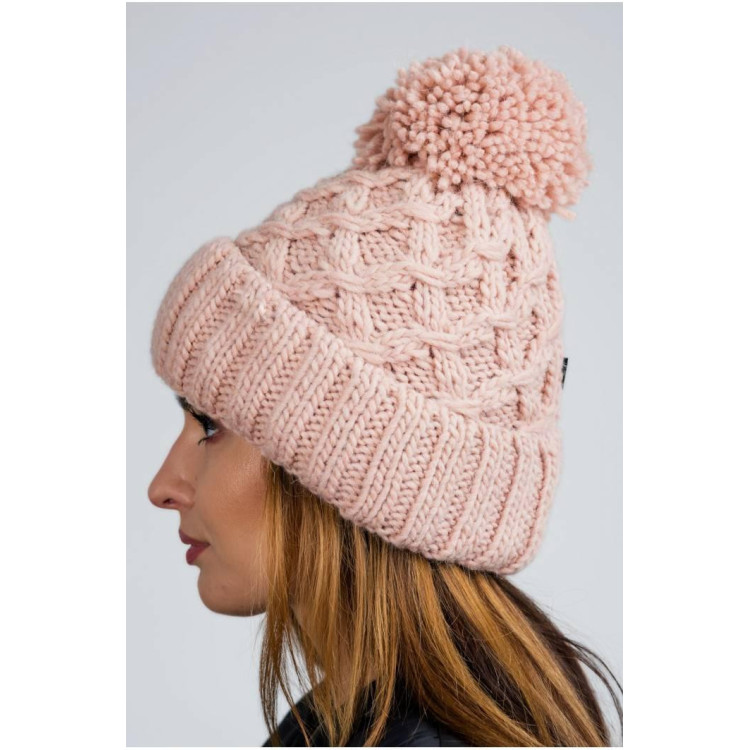 Roza topla zimska kapa za ženske