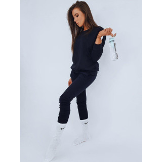Ženski komplet trenirke brez kapuce v temno modri barvi