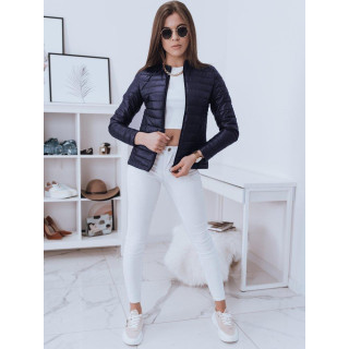 Mornarsko modra ženska prešita jakna brez kapuce