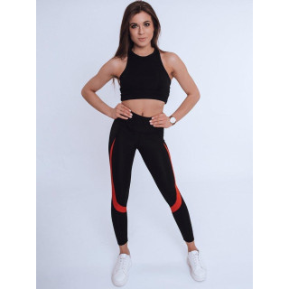 Ženske športne pajkice z visokim pasom v črni barvi