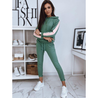 Ženski komplet trenirke mint barve s kontrastnimi elementi