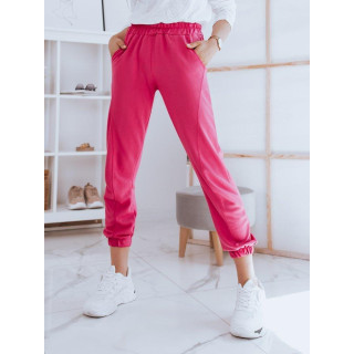 Rožnata udobna trenirka z visokim pasom za ženske