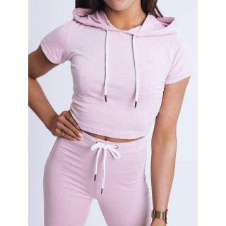 Vijoličen ženski komplet trenirke s črtami ob straneh