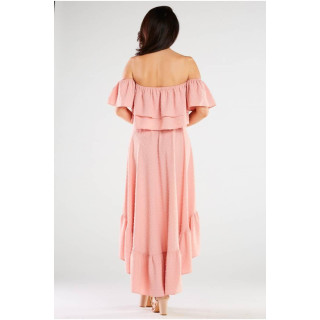 Ženska asimetrična poletna krila v pudrasto roza barvi