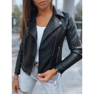 Ženska črna usnjena jakna