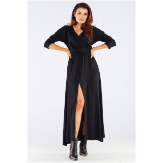 Črne dolge jesenske obleke za ženske