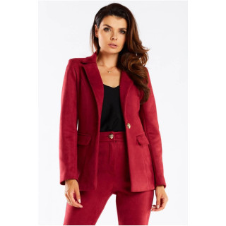 Elegantna ženska bordo jakna z zlatim gumbom