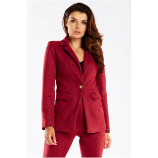 Elegantna ženska bordo jakna z zlatim gumbom