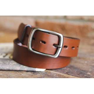 Usnjen rjav pas za ženske