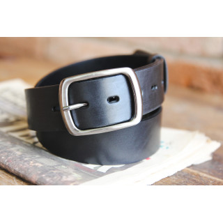 Črn usnjen pas za ženske