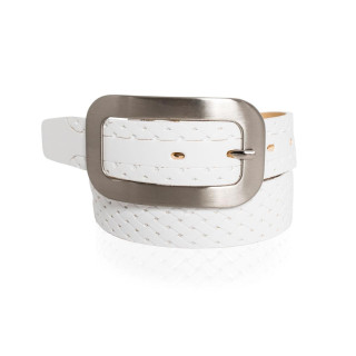 Bel ženski usnjen pleten pas