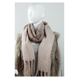 Elegantni roza-rjavi ženski šali z resicami