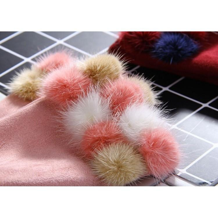 Elegantne roza ženske rokavice s čopki