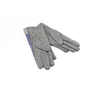 Vezene ženske rokavice sive barve za zimo