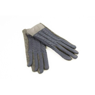 Vezene ženske rokavice sive barve za zimo