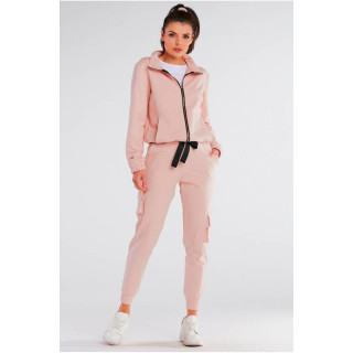 Ženski udobni žepi ohlapnega kroja v svetlo roza barvi