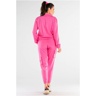 Rožnati udobni žepi z ohlapnim krojem za ženske