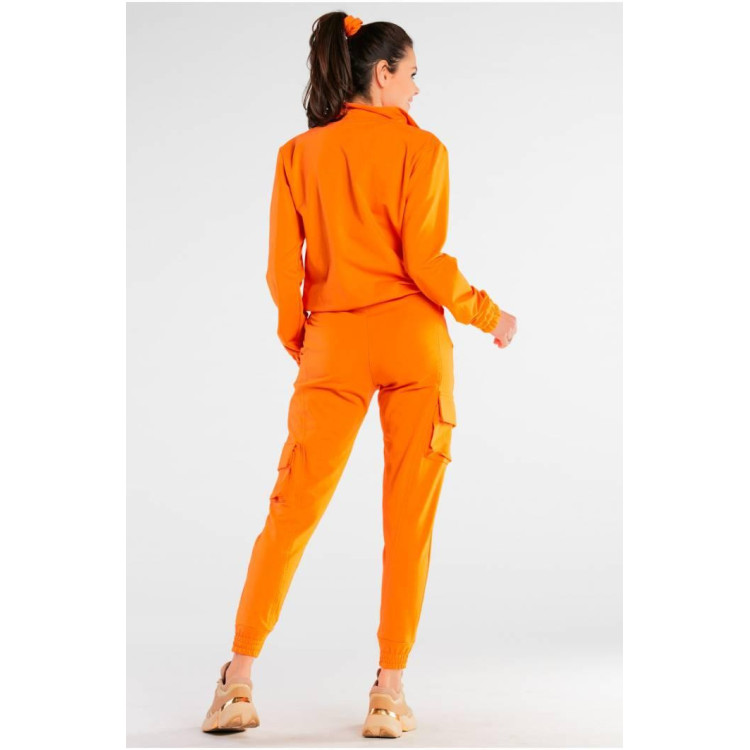 Ženski udobni žepi ohlapnega kroja v oranžni barvi