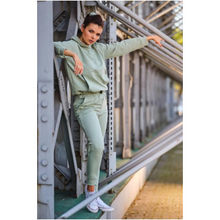 Mint ohlapen ženski pulover s kapuco