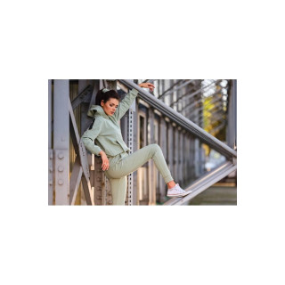 Mint ohlapen ženski pulover s kapuco