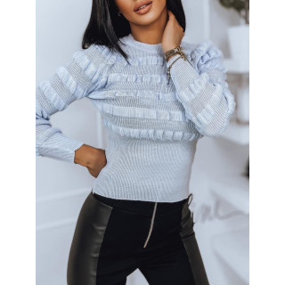 Kratek ženski pulover svetlo modre barve