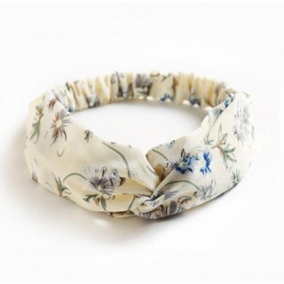 Rumen turban naglavni trak z rožicami