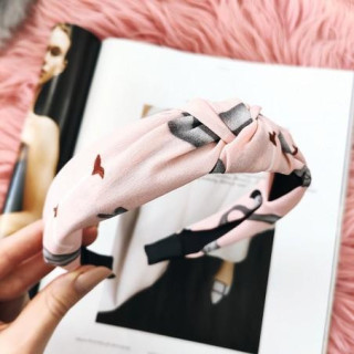 Ženski roza naglavni trak s potiskom