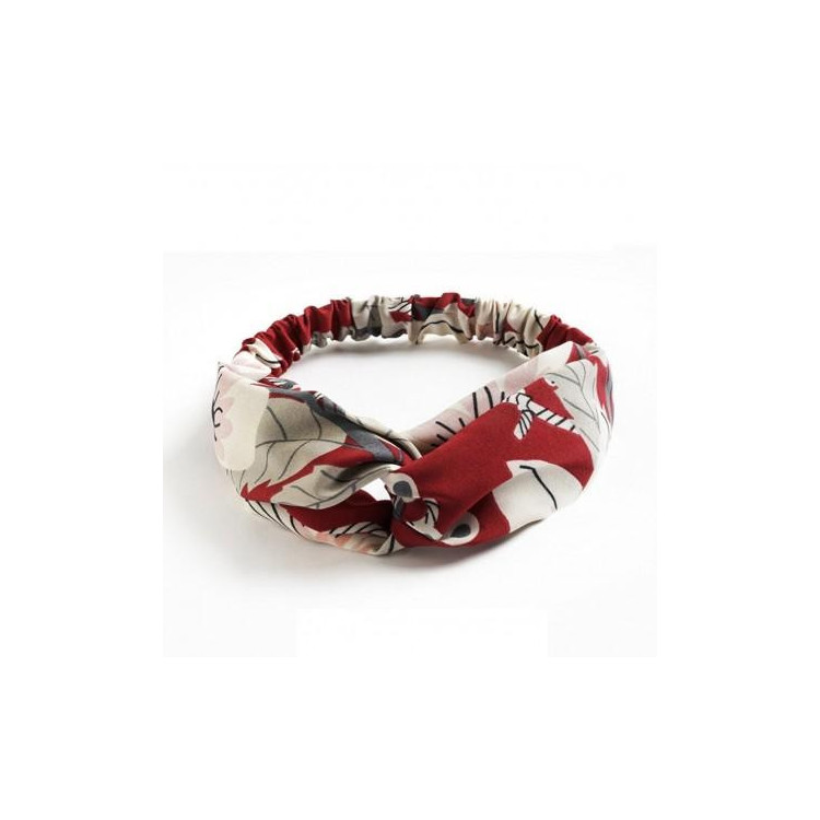 Naglavni trak iz blaga v bordo barvi z gumico