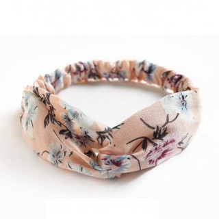 Bež naglavni trak s cvetličnim vzorcem