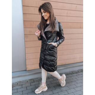 Črna dvostransko prešita pomladna jakna za ženske