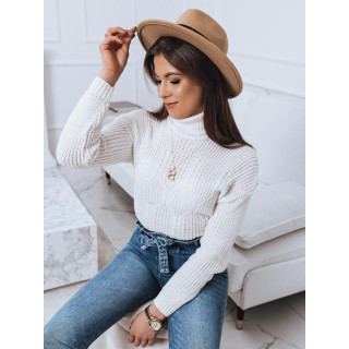 Ženski pulover bele barve z želvo