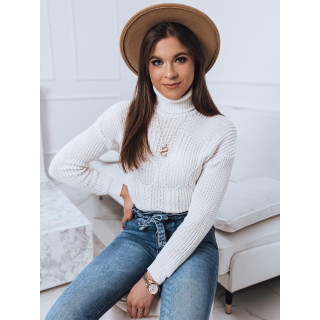 Ženski pulover bele barve z želvo