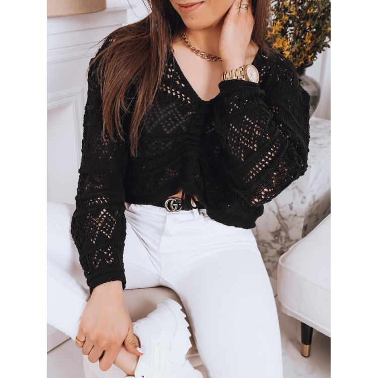 Črn poletni ženski pulover