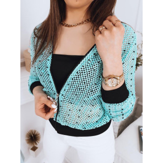 Ženska mrežasta bomber jakna v modri barvi