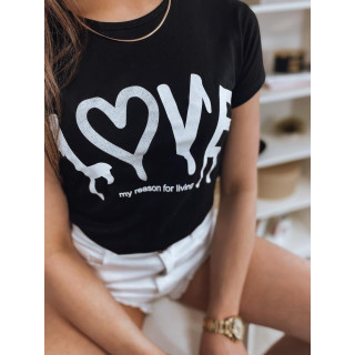 Ženska črna majica z napisom