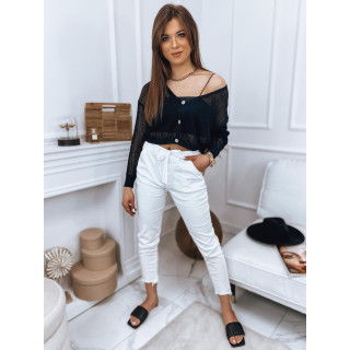 Ženski odprti pulover v črni barvi